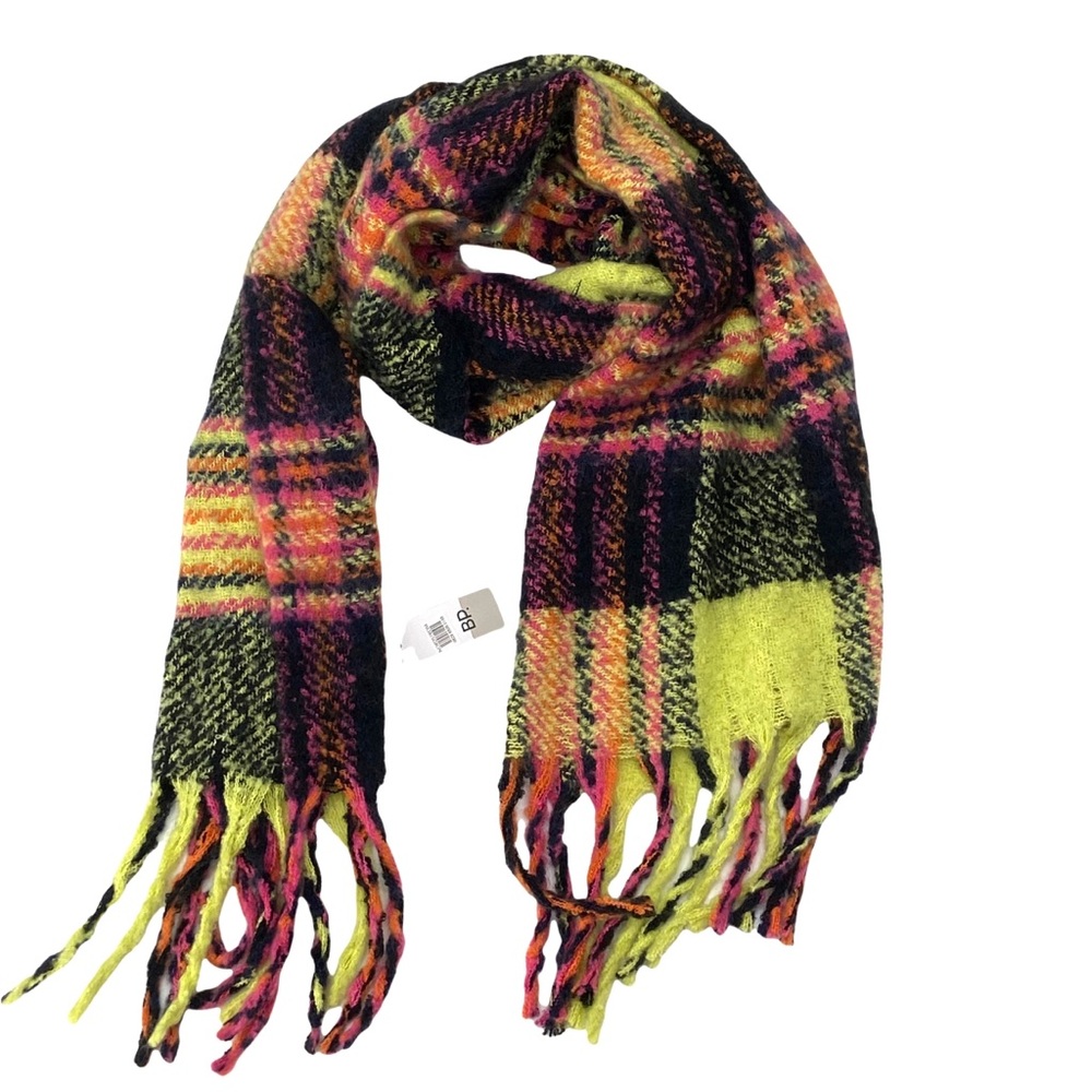 NEW BP Fringe Boho Neck Blanket Scarf Multi Color Fringe 100% Polyester